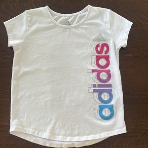 Adidas Girls size 6X. T Shirt White